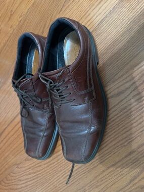 Ecco Brown Leather Lace-Up Derby Shoes